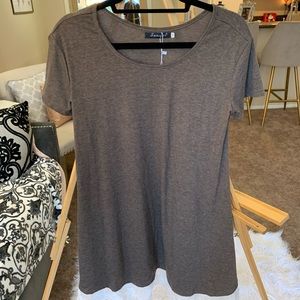 Grey T-Shirt dress with white lace details
